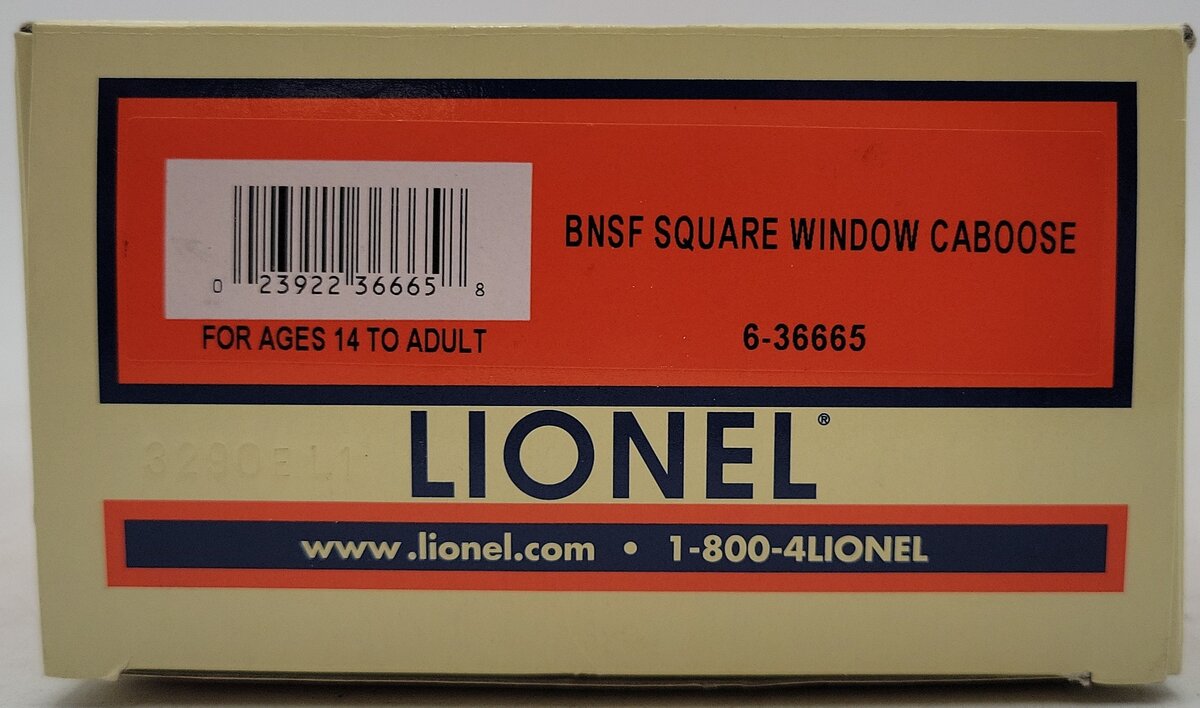 Lionel 6-36665 O Gauge BNSF Square Window Caboose LN/Box