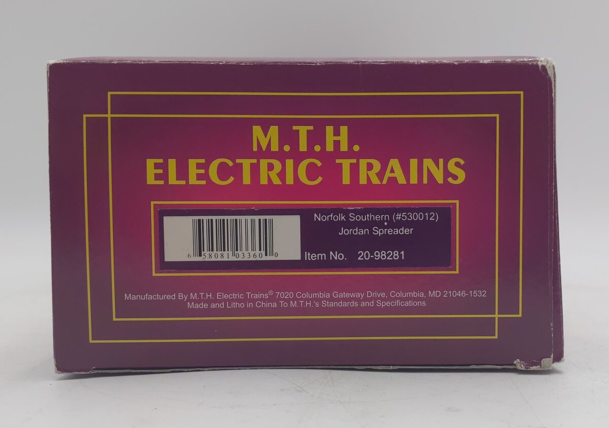 MTH 20-98281 O Norfolk Southern Jordan Spreader #530012 LN/Box