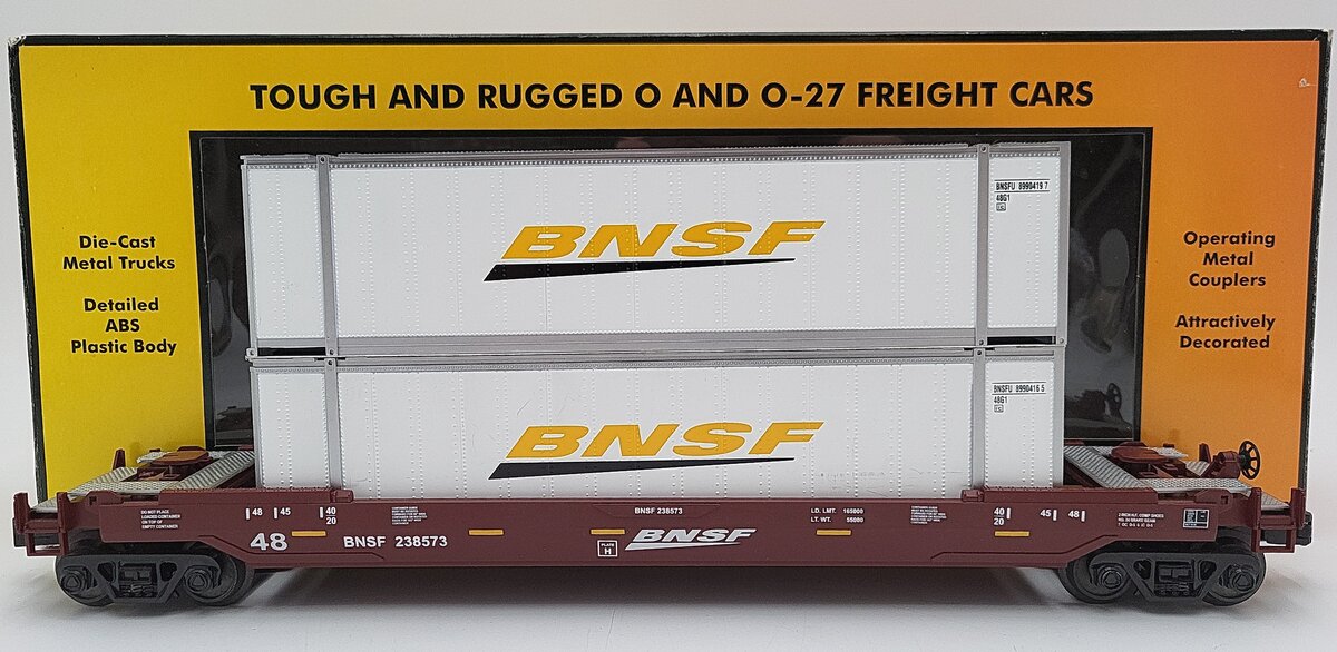 MTH 30-7054B BNSF Husky Stack Car LN