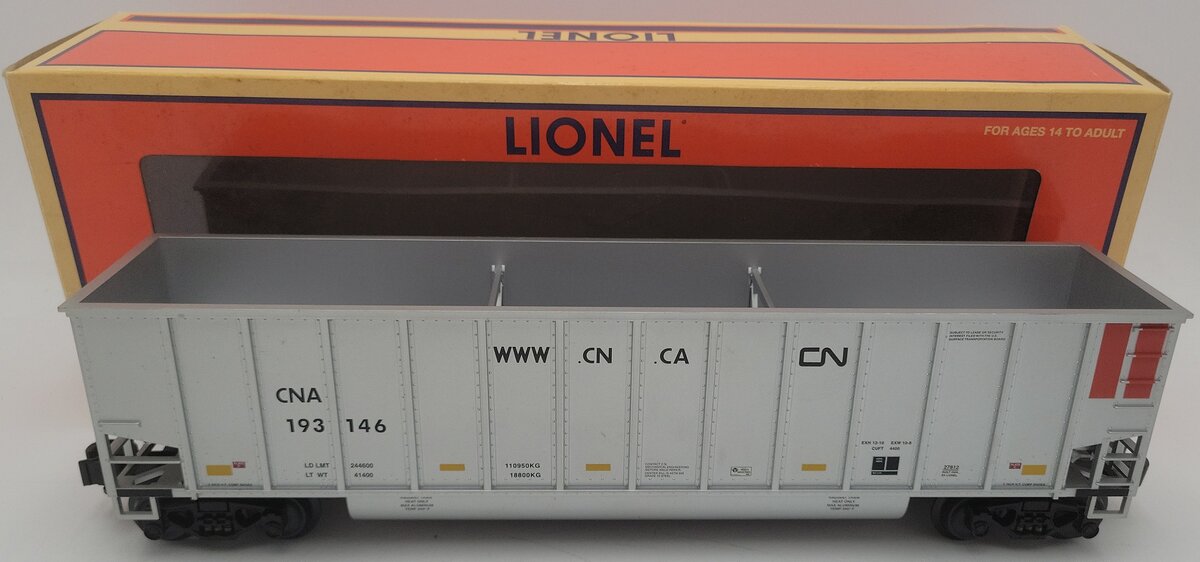Lionel  6-27812 O Canadian National Bathtub Gondola #193146 EX/Box
