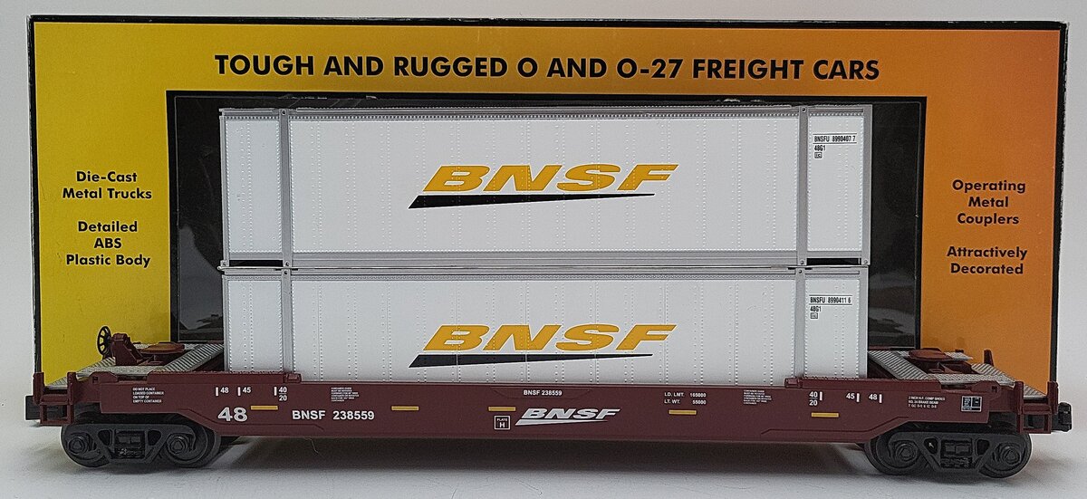 MTH 30-7054C BNSF Husky Stack Car LN/Box