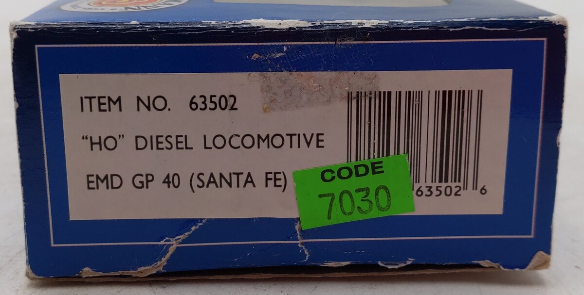 Bachmann 63502 HO Scale Santa Fe EMD GP 40 Diesel Locomotive #3500 EX/Box