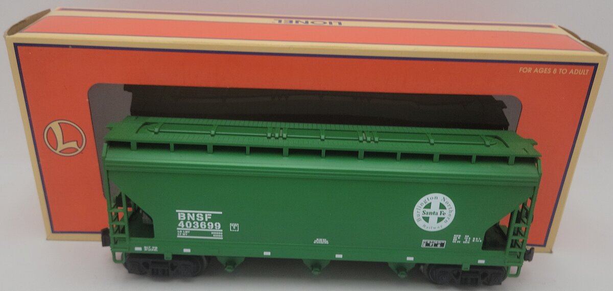 Lionel 6-17135 O Gauge BNSF ACF 3-Bay Covered Hopper #403699 With ETD EX/Box