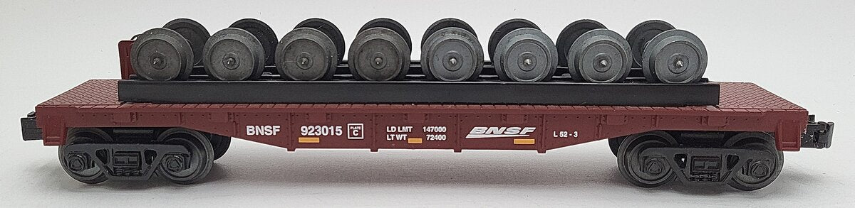 MTH 30-76617 O Gauge Burlington Northern Santa Fe Flatcar #923015 with Wheel Set EX/Box