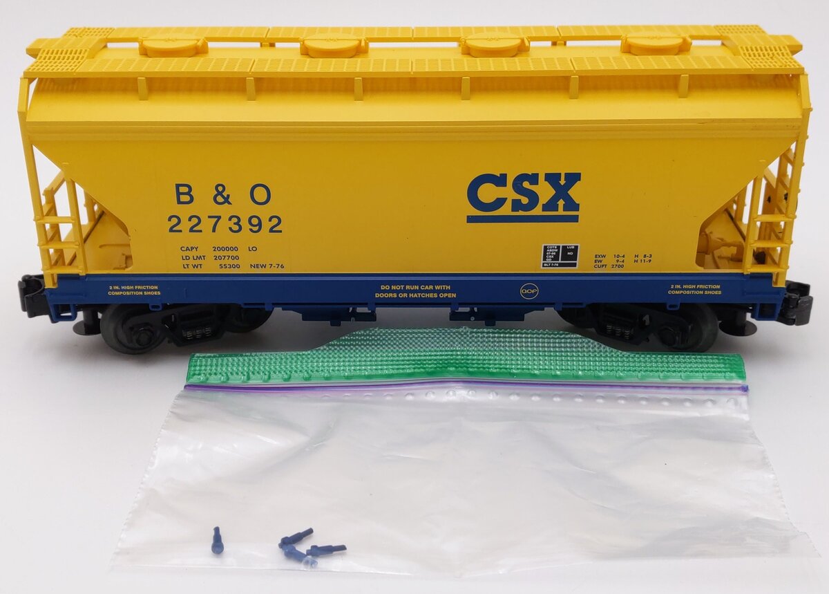 MTH 20-97492 O Gauge CSX 2-Bay Hopper #227392 EX