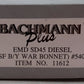 Bachmann 11612 HO Santa Fe "Warbonnet" EMD SD45 Diesel Locomotive #5408 EX/Box