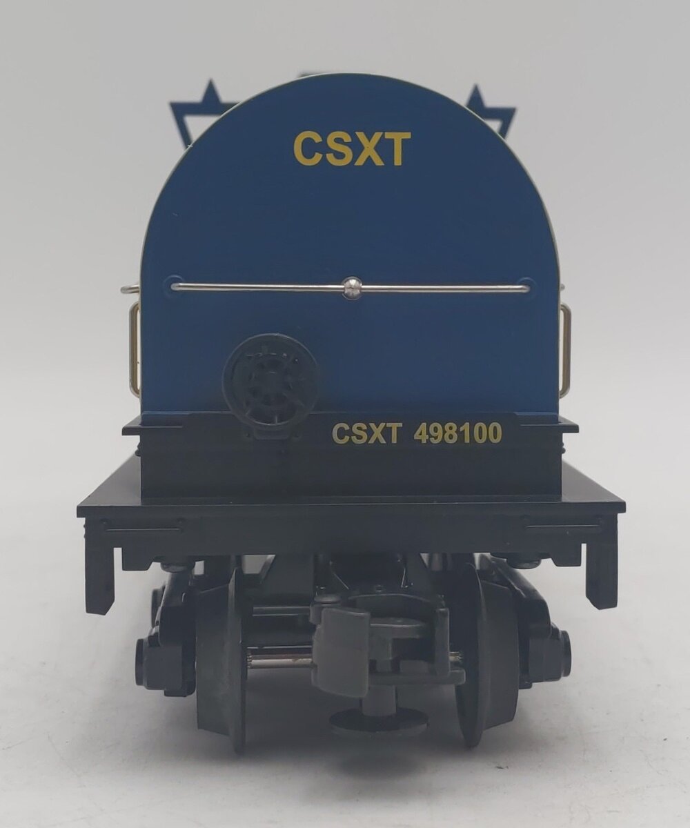 MTH 20-90019C O Gauge CSX Flatcar w/ Coil Covers #498100 EX/Box