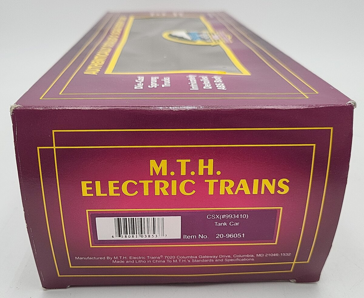 MTH 20-96051 O CSX Single Dome Tank Car #993410 LN/Box