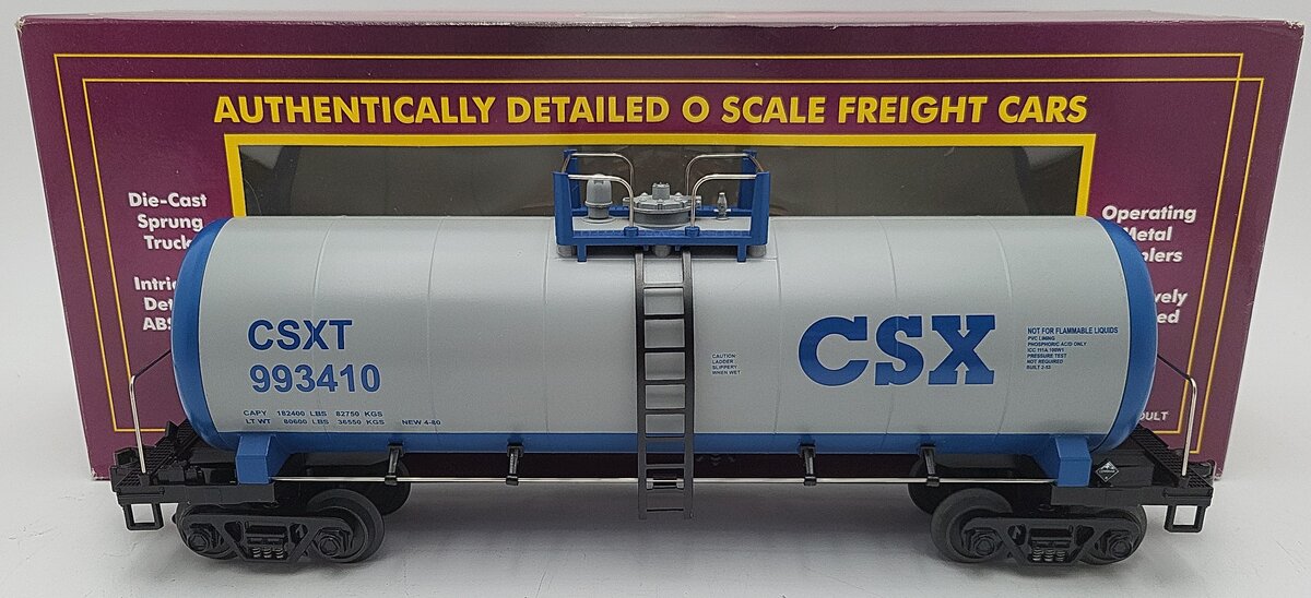 MTH 20-96051 O CSX Single Dome Tank Car #993410 LN/Box