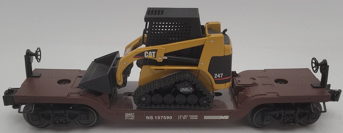 Lionel 6-29457 O Gauge NS Depressed Center Flatcar w/Multi-Terrain Loader EX/Box
