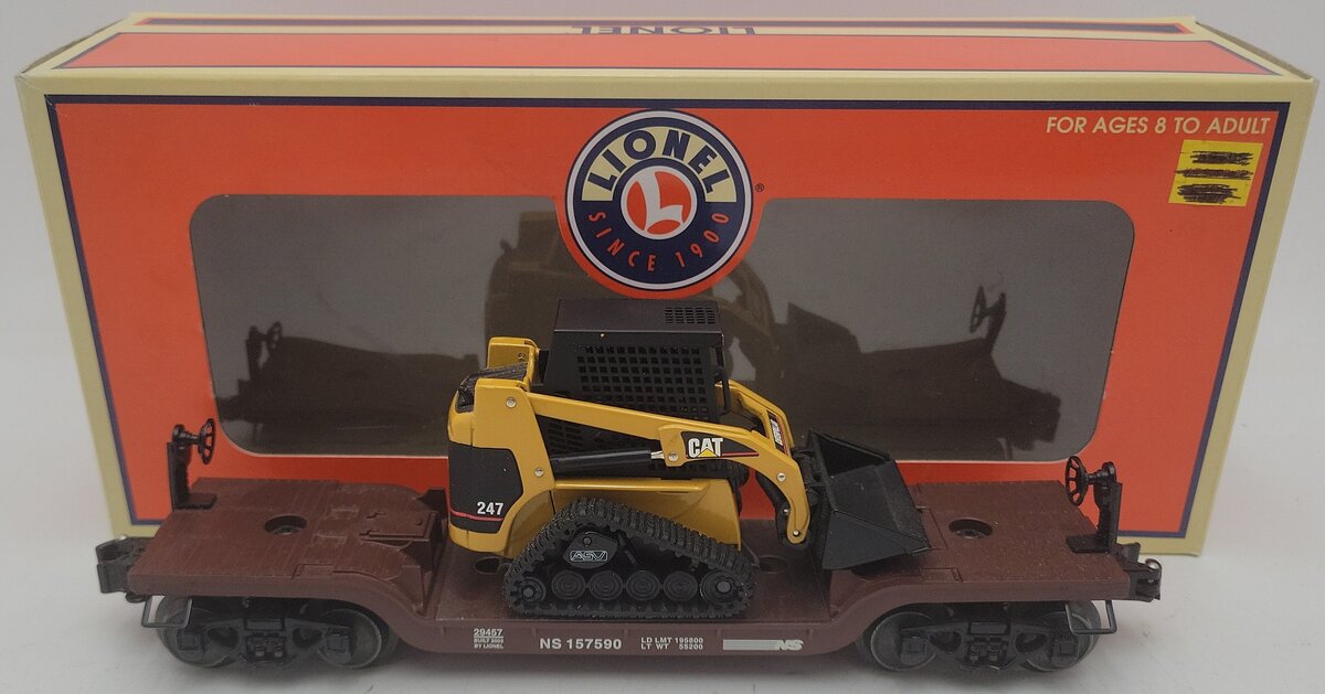 Lionel 6-29457 O Gauge NS Depressed Center Flatcar w/Multi-Terrain Loader EX/Box
