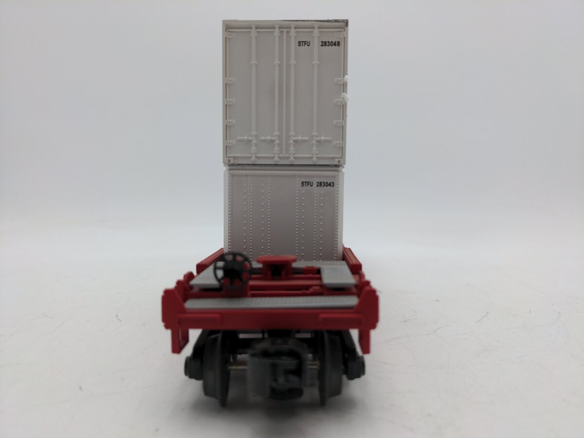 MTH 30-7644 O Gauge BNSF Husky-Stack Car with Containers #212261 EX/Box