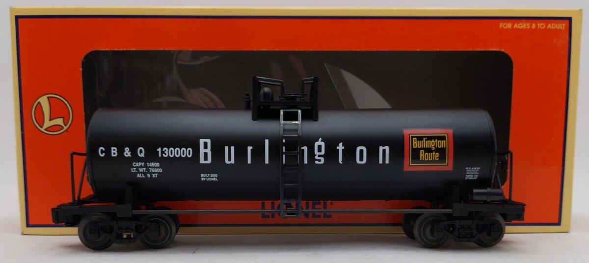 Lionel 6-17916 O Gauge Chicago Burlington & Quincy Unibody Tank Car EX/Box