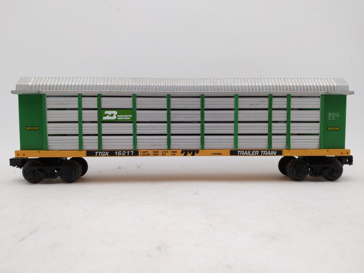 Lionel 6-16217 O Gauge Burlington Northern Auto Carrier with Screens VG/Box