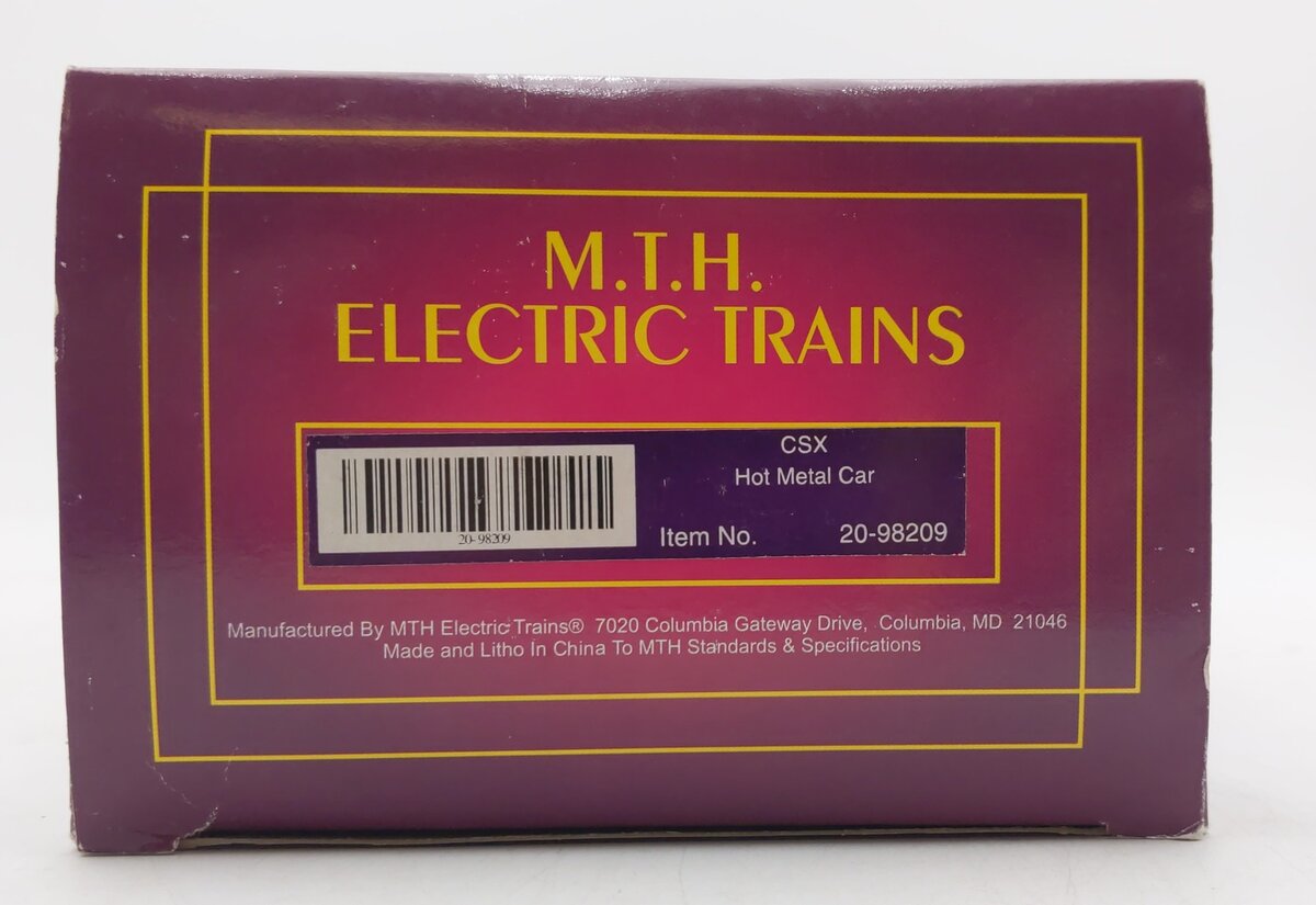 MTH 20-98209 O Gauge CSX Hot Metal Car #2 EX/Box