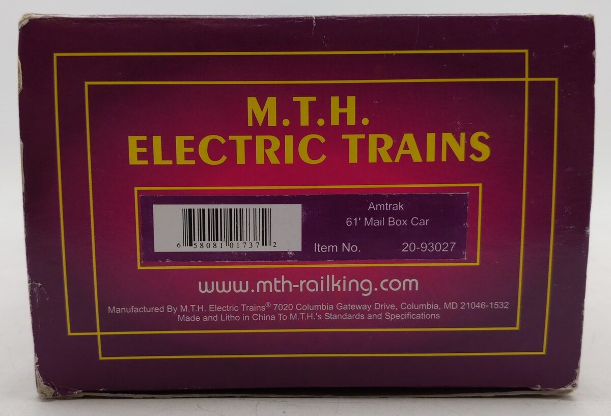 MTH 20-93027 O Gauge Amtrak 61' Mail Boxcar #1546 VG/Box