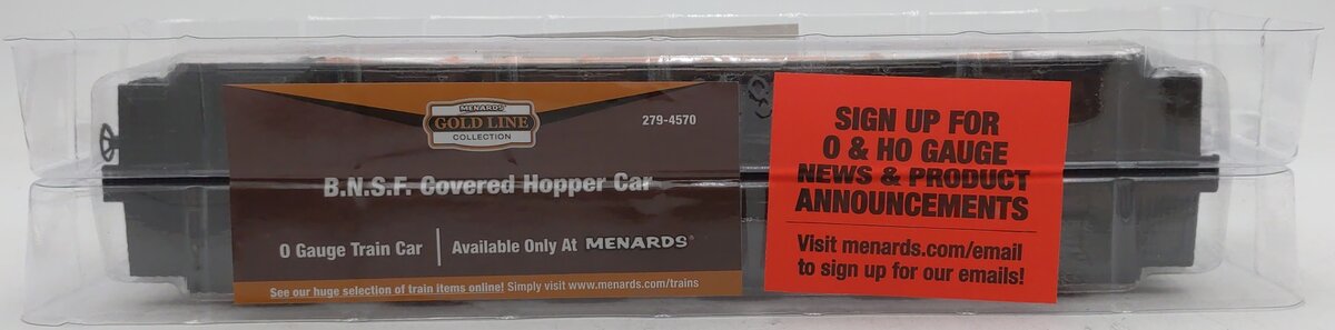 Menards 279-4570 O Gauge BNSF Covered Hopper Car #11370 NEW