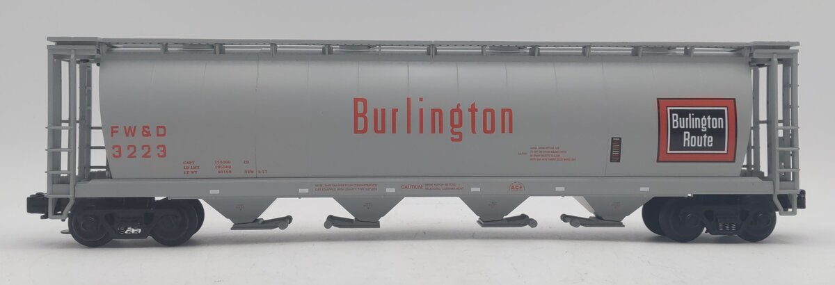 MTH 20-97410 O Gauge Burlington 4-Bay Cylindrical Hopper #3223 LN/Box