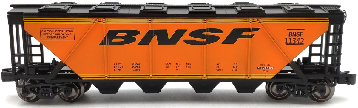 Menards 279-4570 O Gauge BNSF Covered Hopper Car #11342 LN