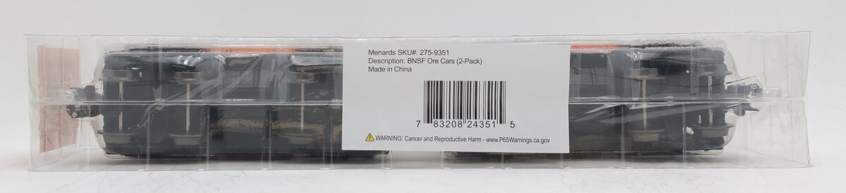 Menards 275-9351 O Gauge BNSF Ore Cars #4085/4086 (2 Pack) MT/Box
