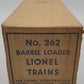 Lionel 362 Vintage O Operating Barrel Loader Ramp VG/Box
