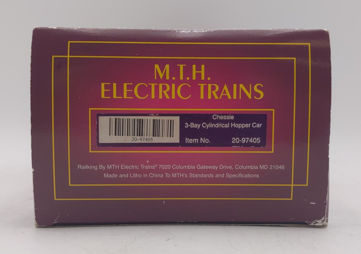 MTH 20-97405 O Gauge Chessie 3-Bay Cylindrical Hopper #101476 LN/Box