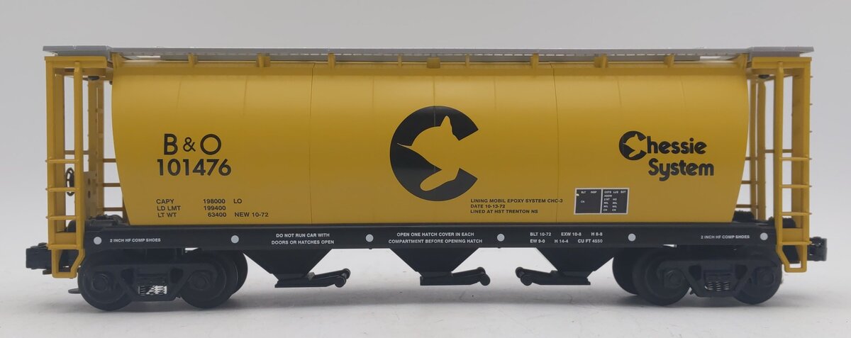 MTH 20-97405 O Gauge Chessie 3-Bay Cylindrical Hopper #101476 LN/Box