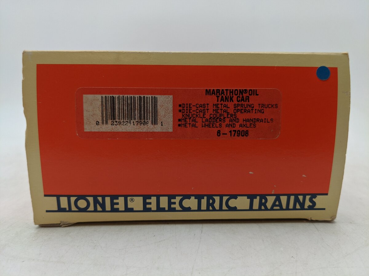 Lionel 6-17908 O Gauge Marathon Oil Tank Car VG/Box