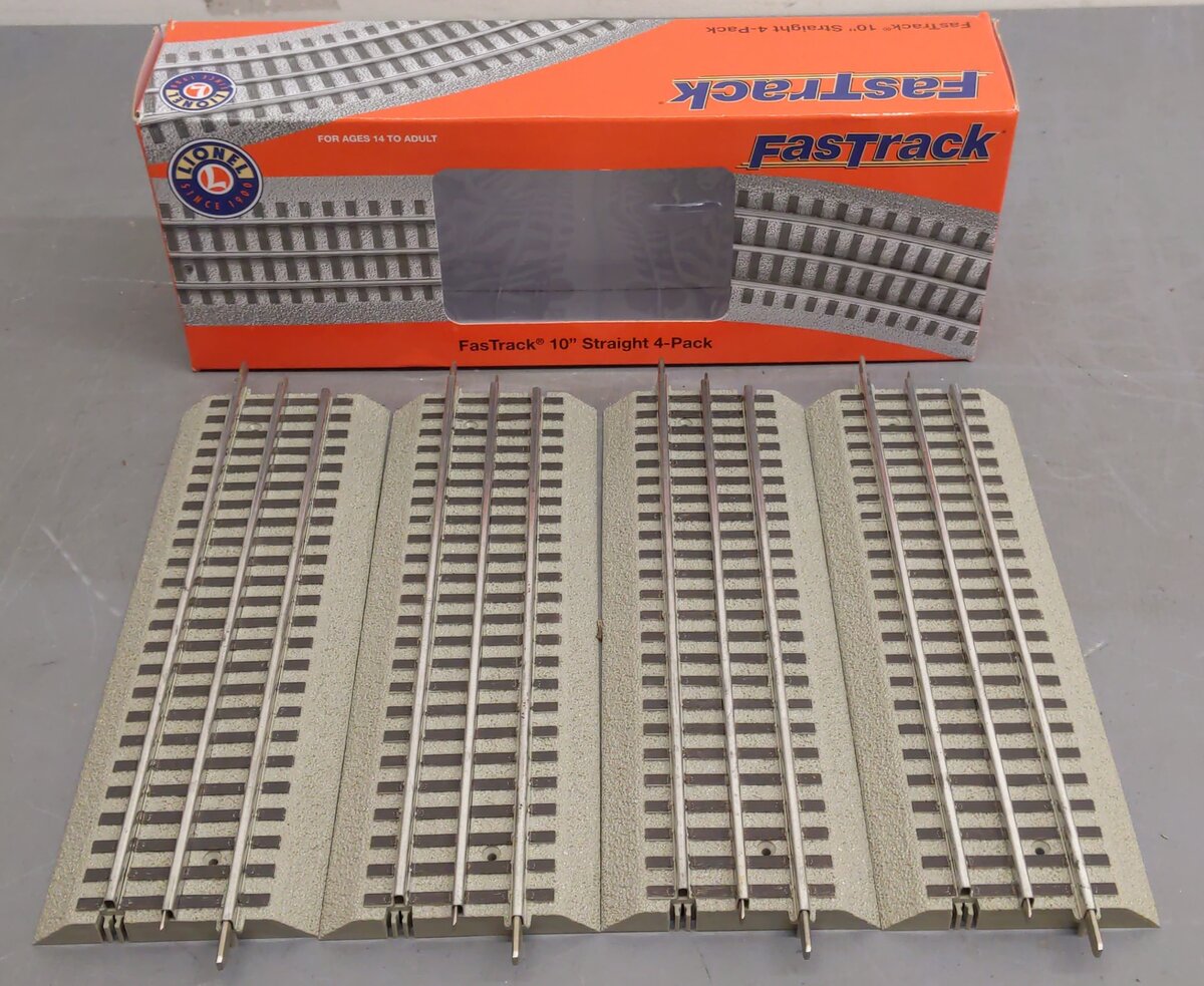 Lionel 6-12032 O Scale Straight FasTrack (Pack of 4) EX/Box