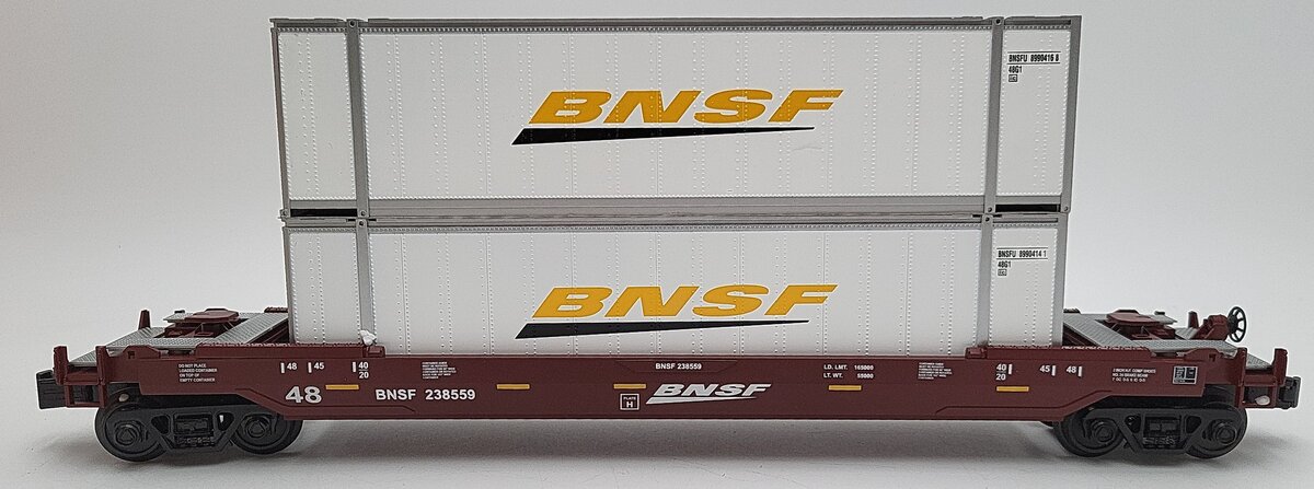 MTH 30-7054A O Scale BNSF Husky Stack Car LN/Box