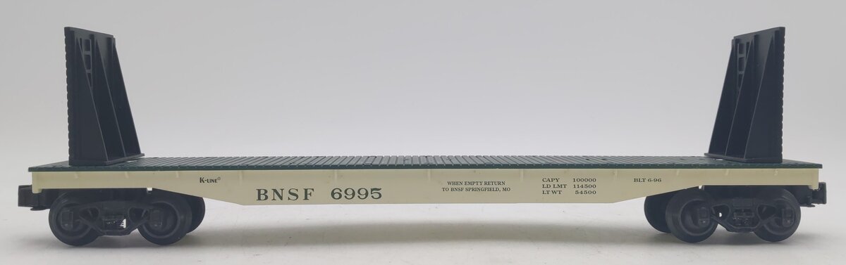 K-Line K6995 O Gauge Burlington Northern & Santa Fe Flat Car LN/Box