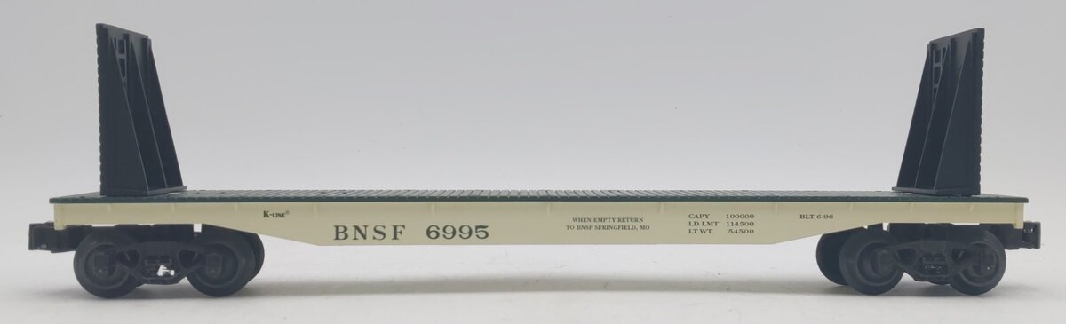 K-Line K6995 O Gauge Burlington Northern & Santa Fe Flat Car LN/Box