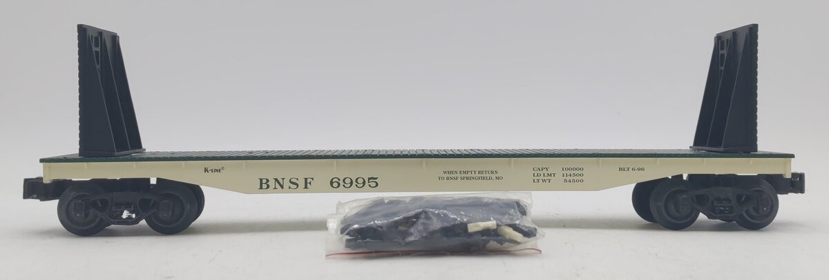 K-Line K6995 O Gauge Burlington Northern & Santa Fe Flat Car LN/Box