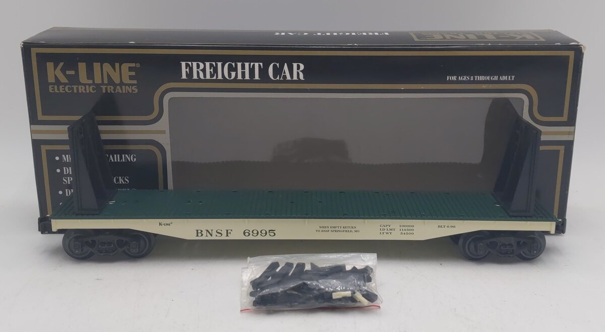 K-Line K6995 O Gauge Burlington Northern & Santa Fe Flat Car LN/Box