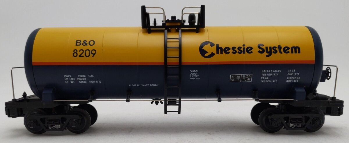 MTH 20-92007 O Gauge Chessie Tank Car #8209 EX