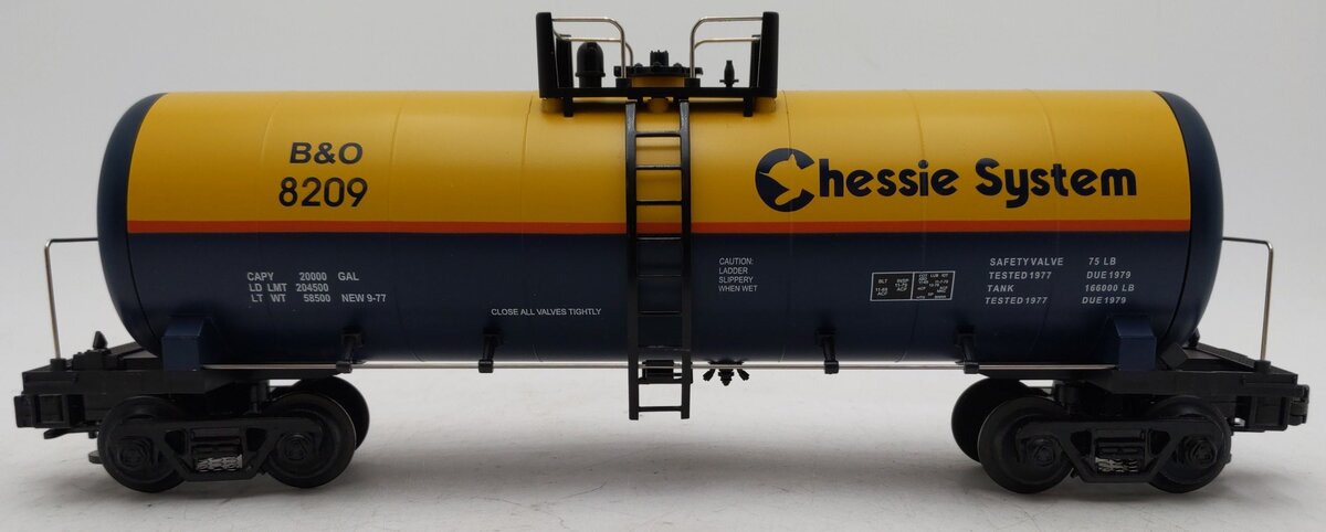 MTH 20-92007 O Gauge Chessie Tank Car #8209 EX