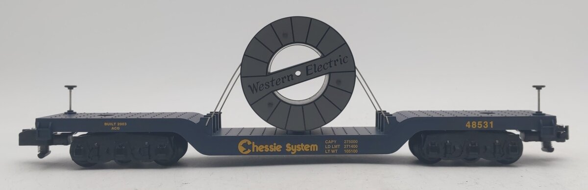 American Flyer 6-48531 S Scale Chessie Flatcar with Cable Reel LN/Box