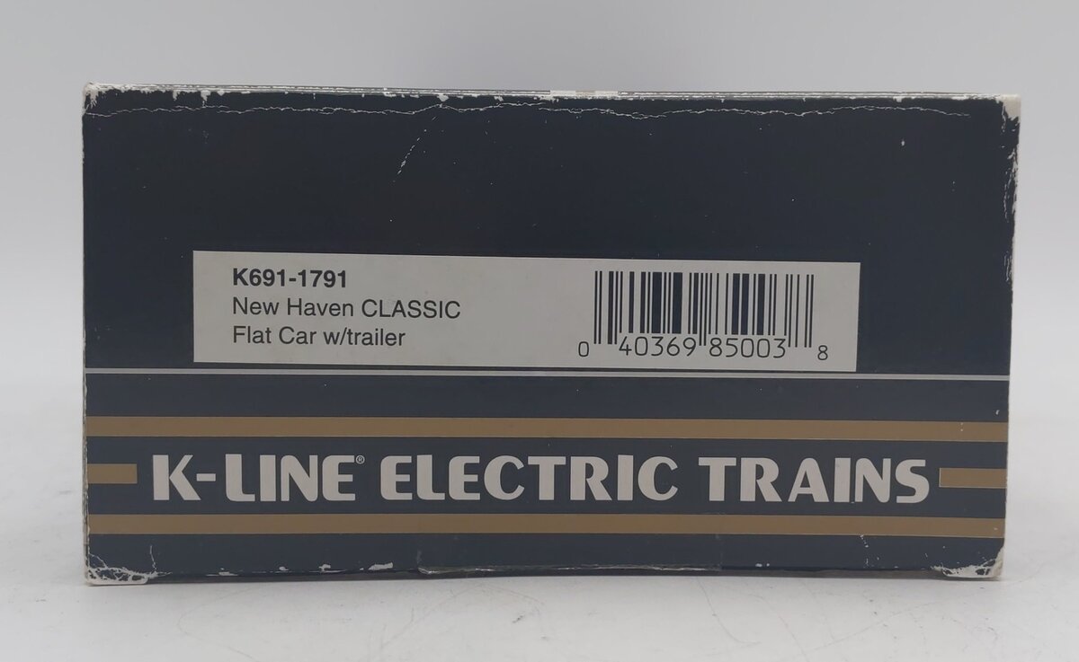 K-Line k691-1791 O Gauge New Haven Classic Flat Car W/ Trailer LN/Box
