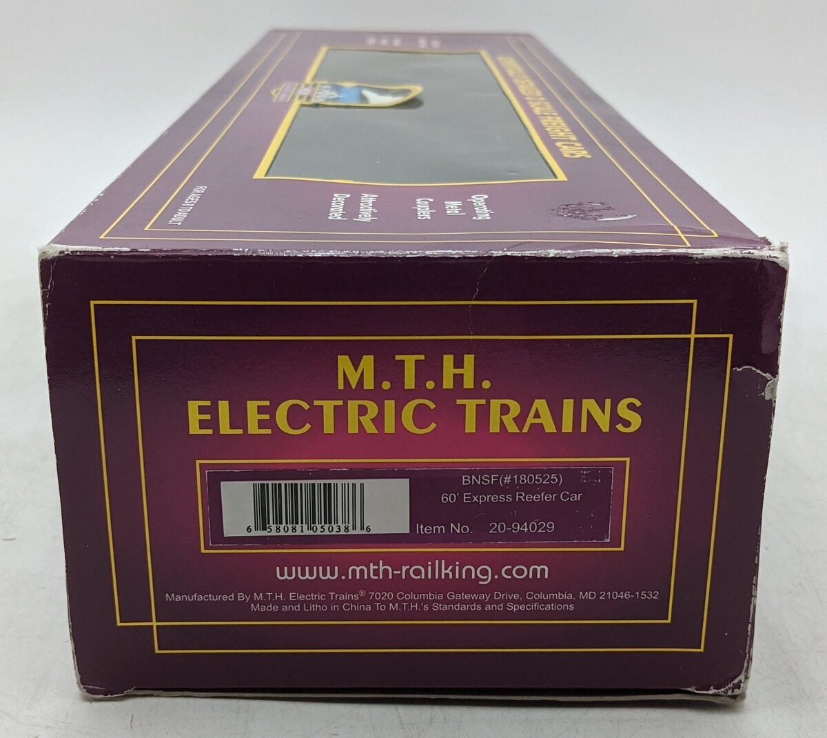 MTH 20-94029 O BNSF Refrigerator Car #180525 NIB