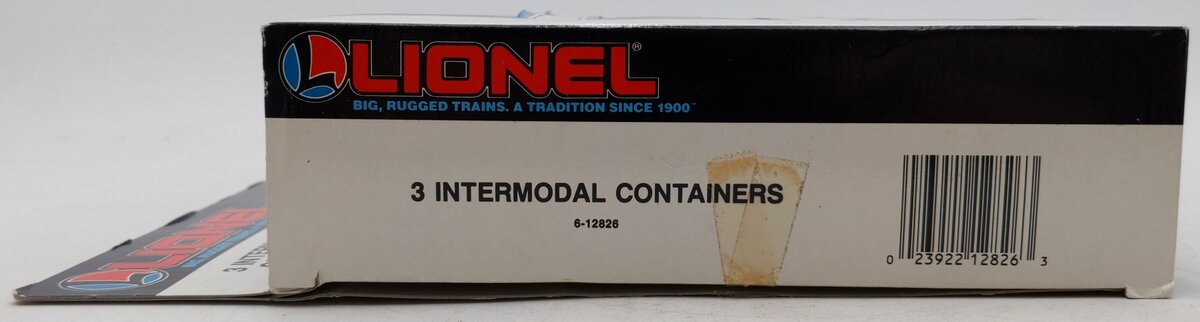 Lionel 6-12826 O CSX/Great Northern/New York Central Intermodal 3-Container Pack EX/Box