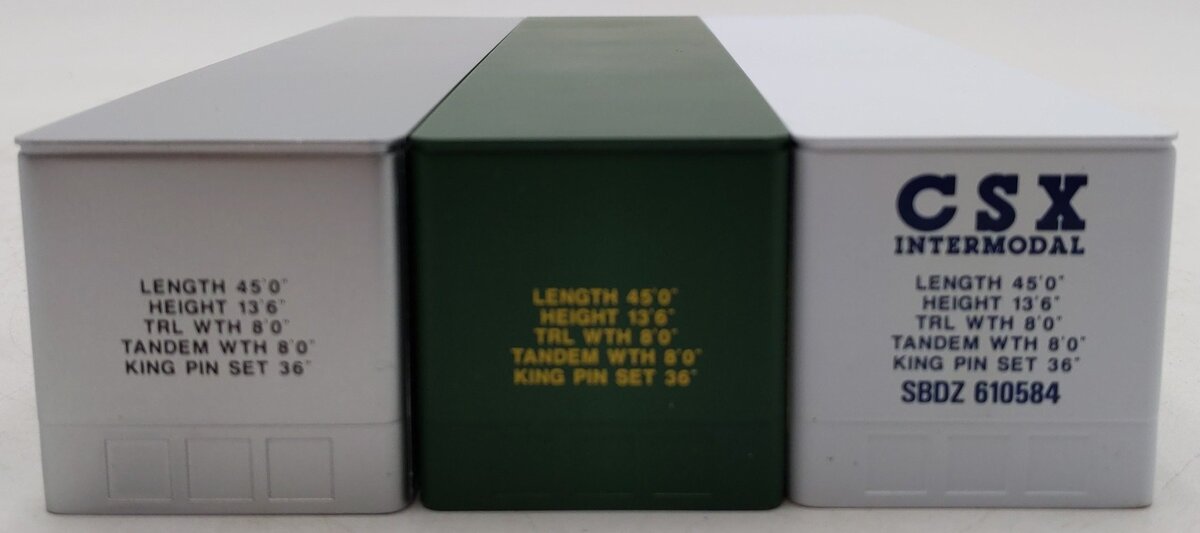 Lionel 6-12826 O CSX/Great Northern/New York Central Intermodal 3-Container Pack EX/Box