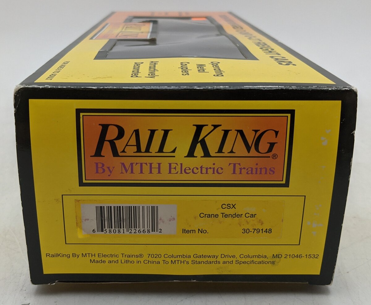 MTH 30-79148 O Gauge CSX Crane Tender Car #940504 LN/Box