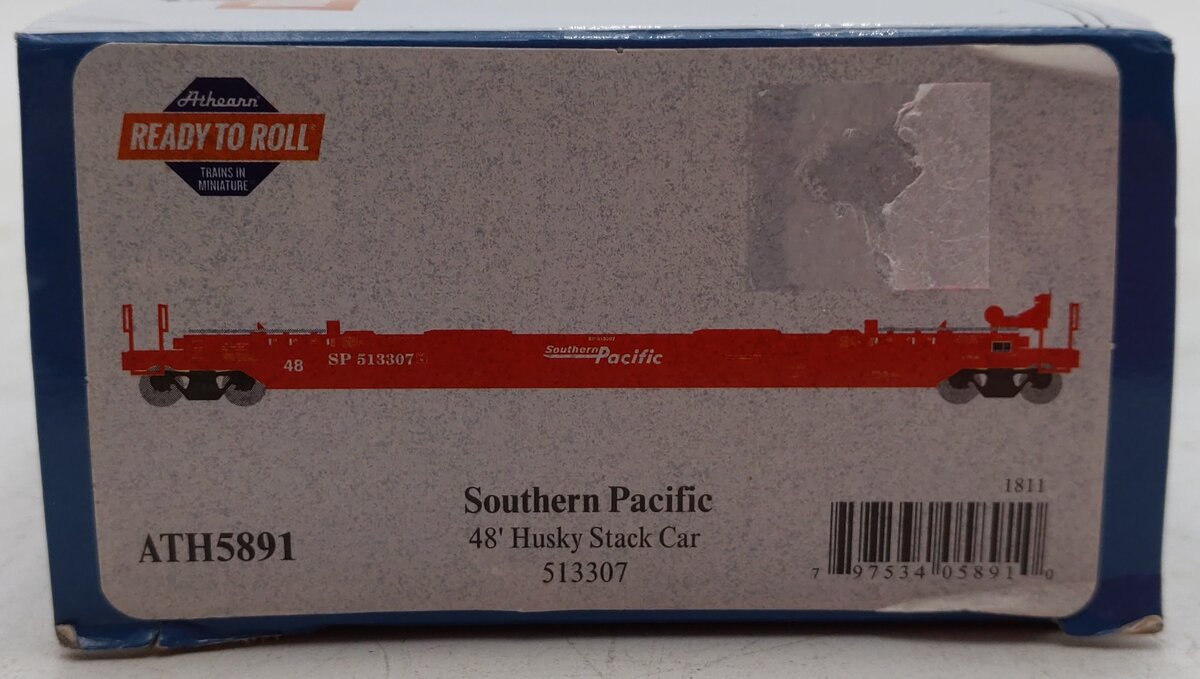 Athearn 5891 HO Southern Pacific RTR Husky Stack Well Car #513307