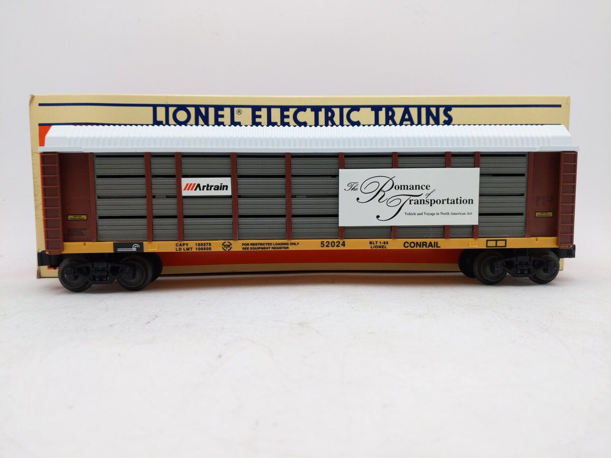Lionel 6-52024 O Gauge Conrail Artrain Commemorative Auto Carrier EX/Box