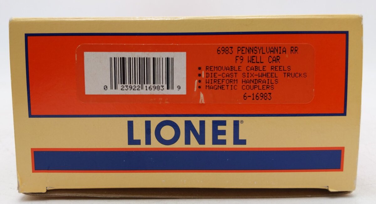 Lionel 6-16983 O Gauge Pennsylvania F-9 Well Car w/Cable Reels #16983 NIB
