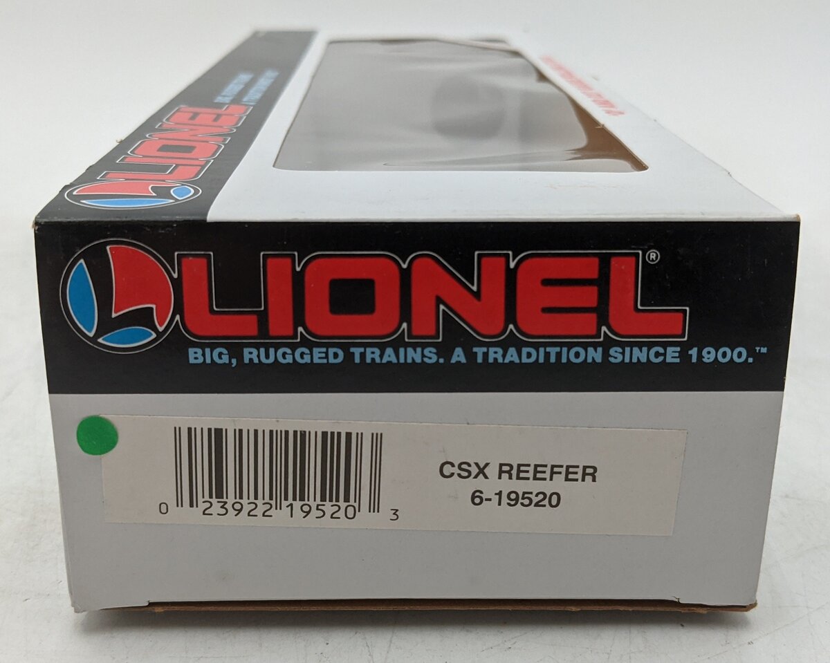 Lionel 6-19520 O Gauge CSX Reefer Car #19520 NIB
