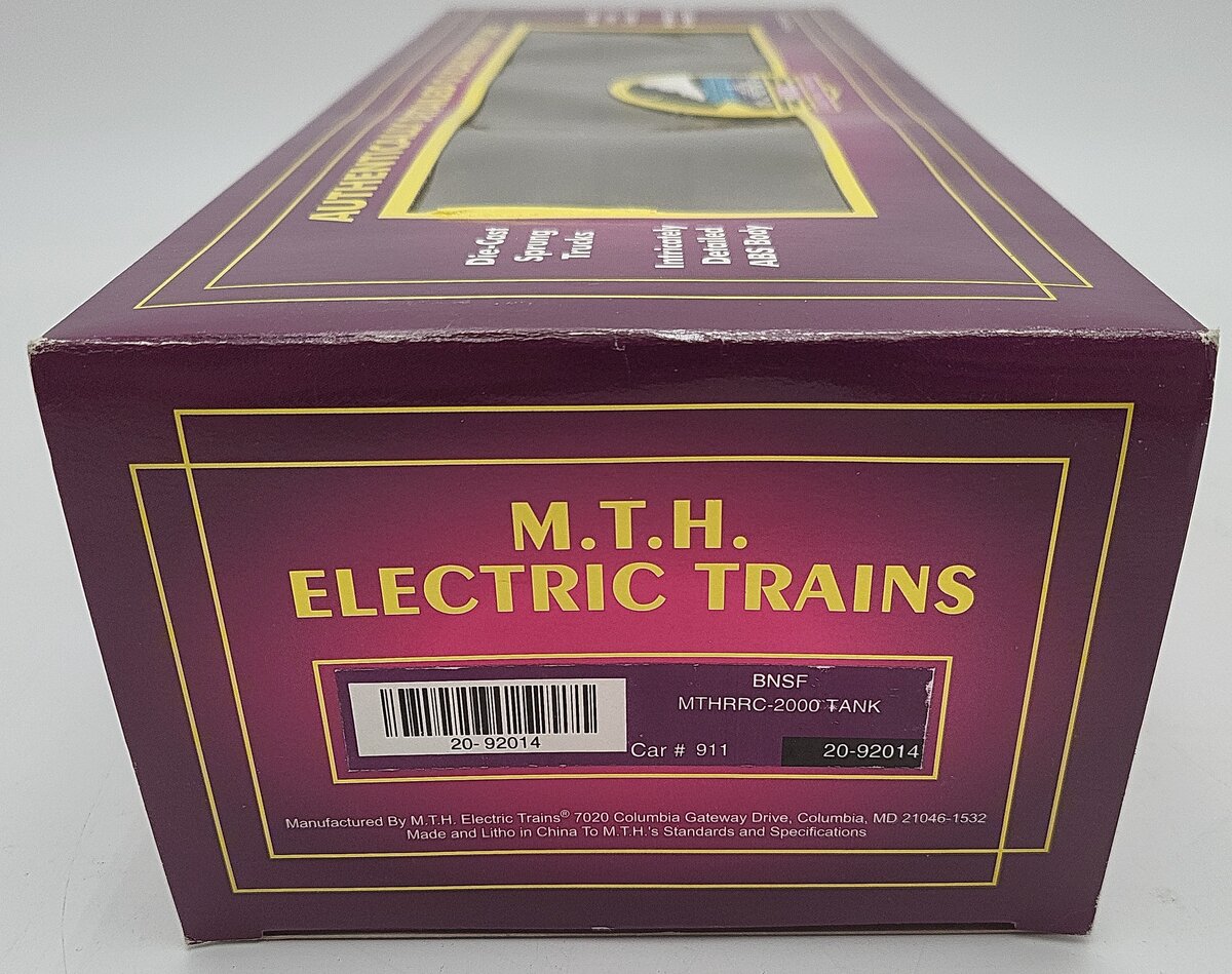 MTH 20-92014 O Gauge MTHRRC-2000 BNSF Tank Car #911R EX/Box
