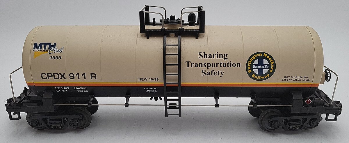 MTH 20-92014 O Gauge MTHRRC-2000 BNSF Tank Car #911R EX/Box