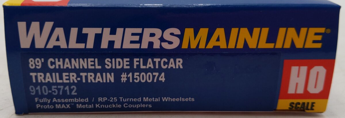 Walthers 910-5712 HO Trailer-Train TTX 89' Channel Side Flatcar #150074 EX/Box