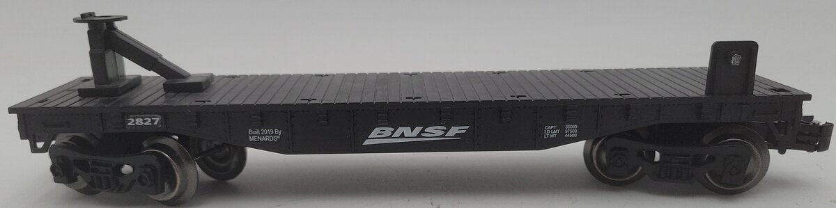 Menards O Gauge BNSF Flatcar #2827 EX